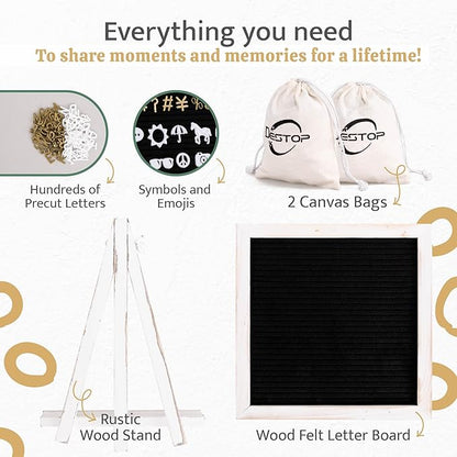 Felt Letter Board with Stand, 10x10 inch Changeable Letterboard and Message - Image 3