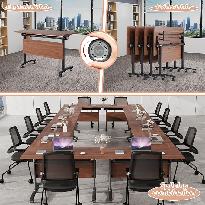Conference Table Flip Top Mobile Conference Room Tables, Folding Conference - Image 4
