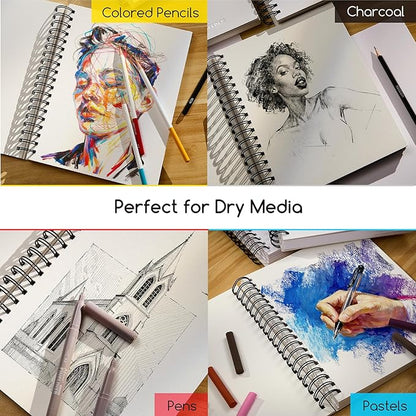 MEEDEN 8"x10" Sketchbook Paper Pad: 122lb/180gsm Spiral Bound Art Sketch Book - Image 7