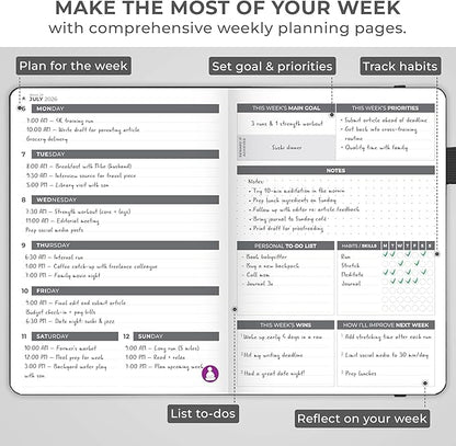 Clever Fox Dated Planner 2026-2027 – Weekly Life Planner Notebook - Image 6