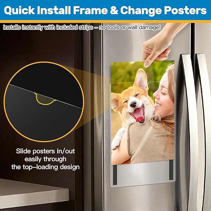 Magnetic Frames 11 x 17 Sign Holder Wall Mount 10 Pack, Rigid Clear Plastic - Image 5