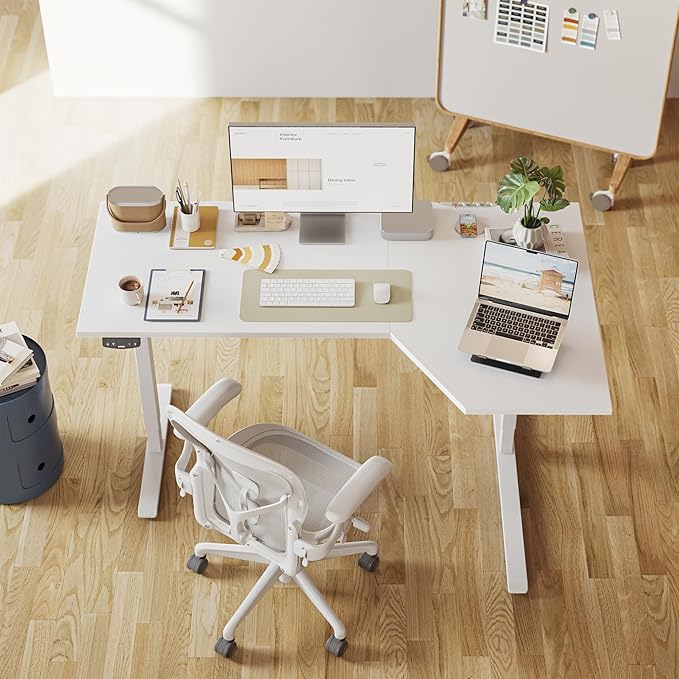Agilestic Electric Standing Desk, L-Shaped 55 Inches Height Adjustable Desk - Image 2