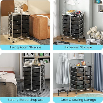 GLACER 10 Drawer Rolling Cart, Storage Cart - Image 7