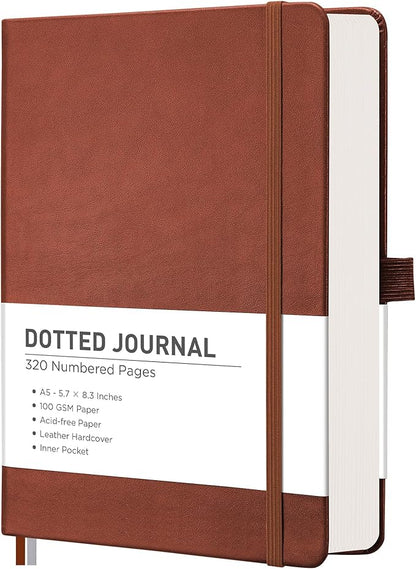 RETTACY Bullet Dotted Journal Notebook, 320 Numbered Pages, A5 Medium Size by RETTACY