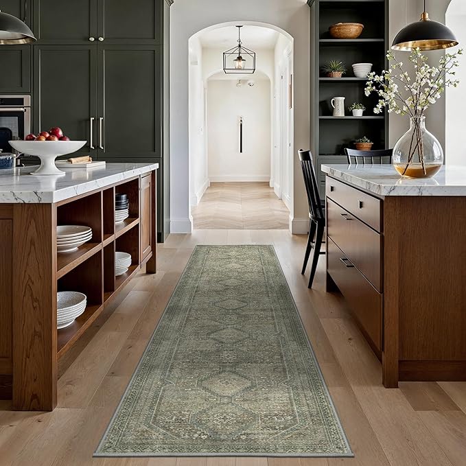 GENIMO Runner Rug 2x8 Non Slip Machine Washable Hallway Runner Rug, Low Pile - Image 2