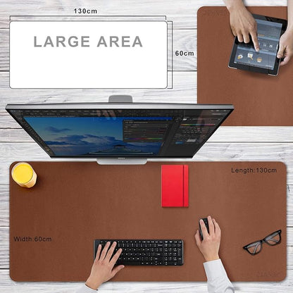 CENBBIE Leather Desk Mat Protector Super Large 51.18"x23.62" Desk Blotter Pad - Image 2