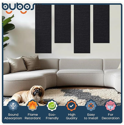 BUBOS 2 PCS Acoustic Panels, 47.2''x11.8'' Fabric Soundproof Wall Panels - Image 3