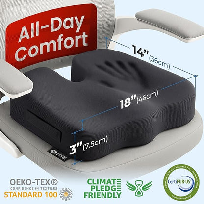 5 STARS UNITED Seat Cushion for Tailbone Pain Relief – Memory Foam Cushion for - Image 2