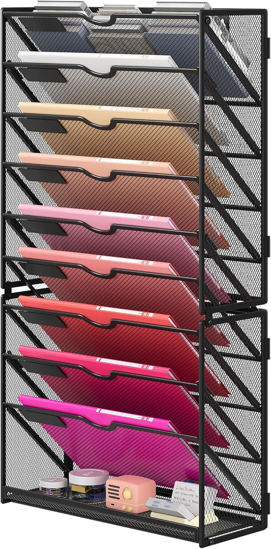 Lavatino 10-Tier Hanging Wall File Folders Organizer by Lavatino