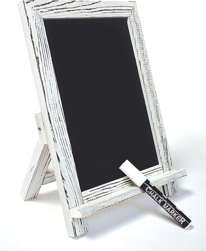 Better Office Products Framed Tabletop Chalkboard Sign, 9.5" x 14", Rustic Wood by BetterOfficeProducts