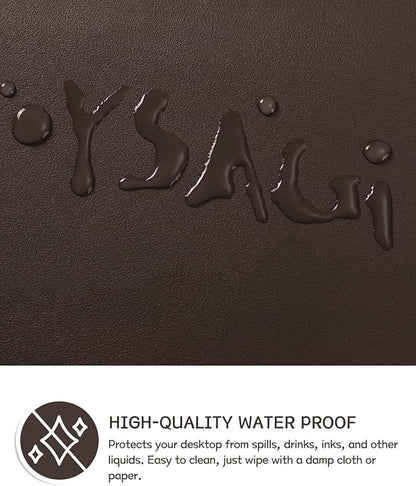 YSAGi Non-Slip Leather Desk Pad, Waterproof Laptop Computer Desk Keyboard Mat - Image 4