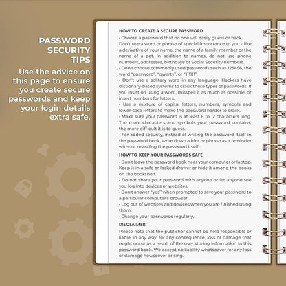 Clever Fox Password Book Spiral – Internet Address & Password Organizer - Image 5