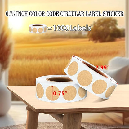PARLAIM 3/4 Inch Roll Color Coding Labels, 1000 per Roll Round Permanent - Image 2
