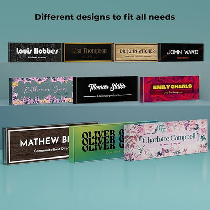 EGD Thick Clear Acrylic Desk Name Plate Personalized I Office Desk Accessories - Image 4