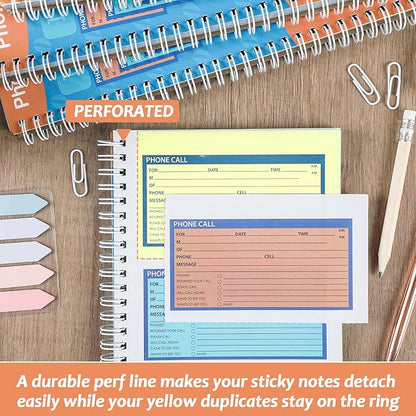Spiral Bound Phone Message Book 5-1/4x11inch Phone Message Forms Book 2 Part - Image 4