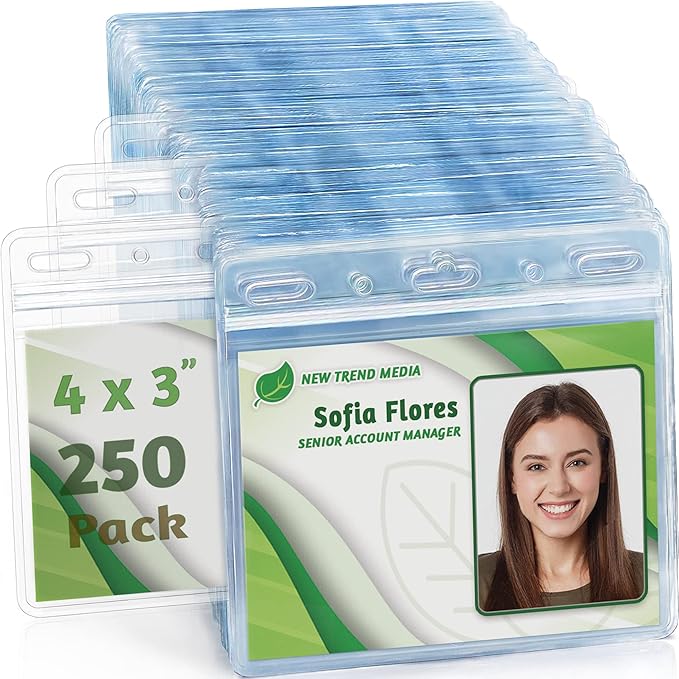 EcoEarth - Horizontal Card Protector w/Soft Edge - Sealable 4x3 Inch, 250 Pack by EcoEarth