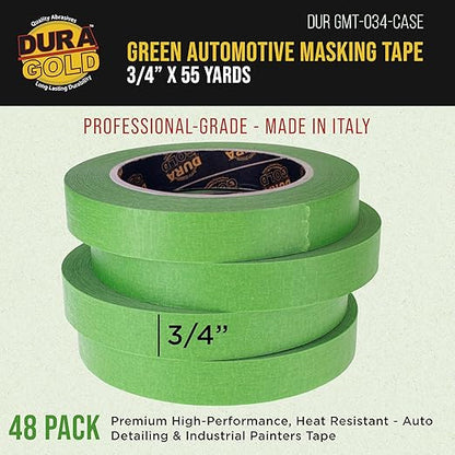Dura-Gold Green Automotive Masking Tape 3/4 Inch, Case of 48 Rolls - Image 2