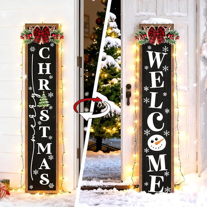 Double-sided Merry Christmas Wooden Sign Stand by Unknown