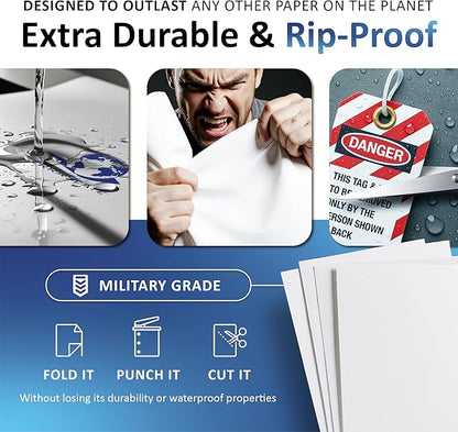 TerraSlate Waterproof Paper, 5 MIL 8.5” x 11”, Laser Printer & Copy Machine - Image 3
