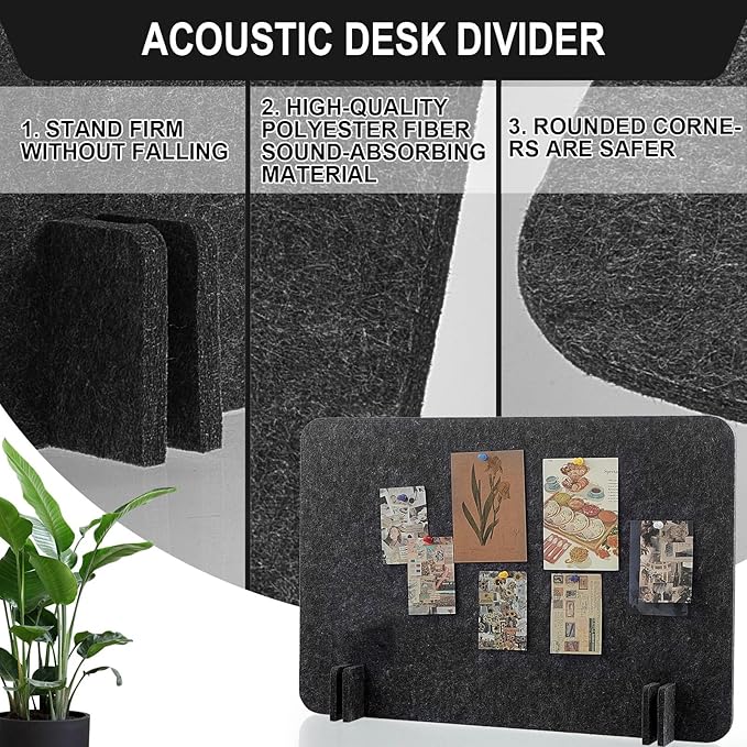 Fabbay 4 Pcs Acoustic Freestanding Desk Divider Desk Partition 16 x 24 Inch - Image 3