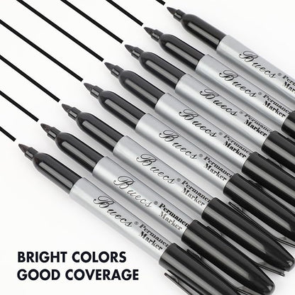 Buecs Permanent Markers, Fine Point, Waterproof & Smear Proof Markers, Quick - Image 5
