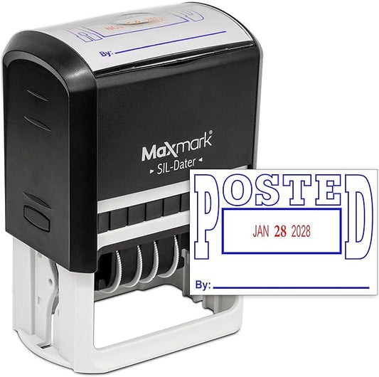 MaxMark Large Self-Inking Rubber Date Office Stamp by Maxmark