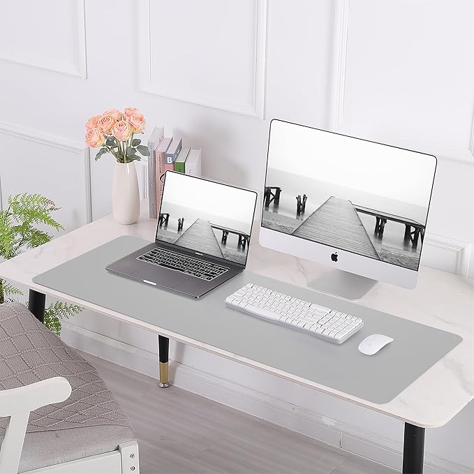 Desk Mat, 35.4" x 17" Leather Desk mat, Double-Sided Desk Pad, Desk matt - Image 7