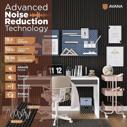 Avana Acoustic Wood Wall Panels – 47.2 x 12.6 Inch Smoke Oak Acoustic Panels 1 - Image 5