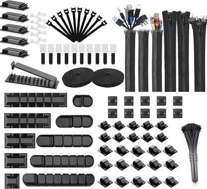189PCS Cable Management Kit, 6 Cable Sleeve40 Cable Clips by Ourart