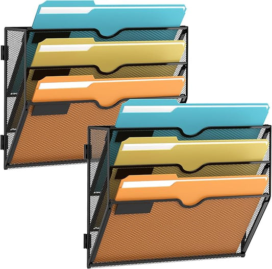 SUPEASY Wall File Organizer Mesh Office Mail Holder, Hanging Wall Organizer by SUPEASY