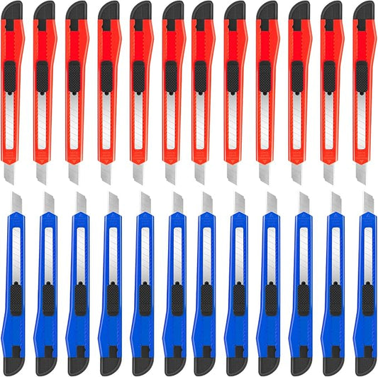24 Pack Box Cutter Retractable, Utility Knife by DIYSELF