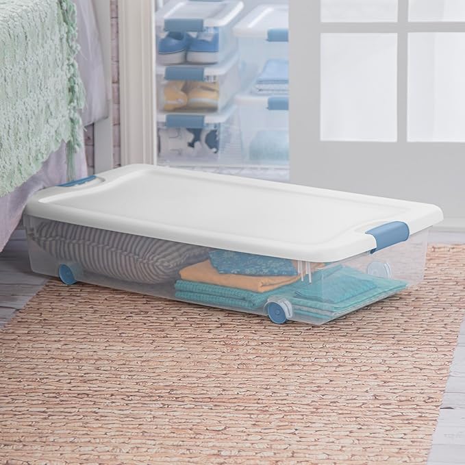 Sterilite 8-Pack Latching Box, Under Bed Storage Bins - Image 7