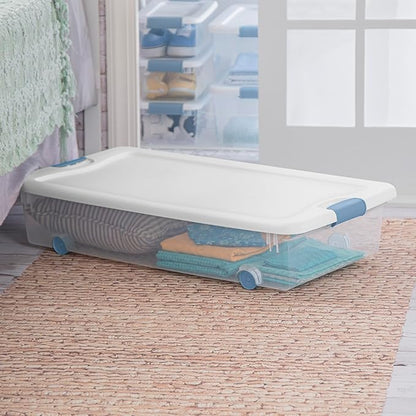 Sterilite 8-Pack Latching Box, Under Bed Storage Bins - Image 7