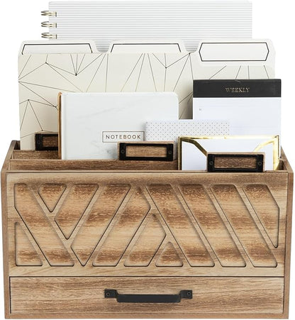 BLU MONACO | Natural Wood Desktop Mail Organizer by Blu_Monaco
