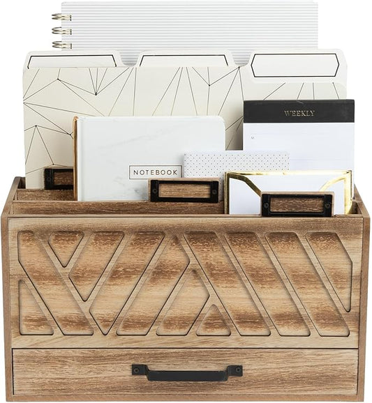 BLU MONACO | Natural Wood Desktop Mail Organizer by Blu_Monaco