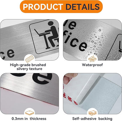 The Office Sign for Home and Business Door，Self-Adhesive Waterproof and - Image 4