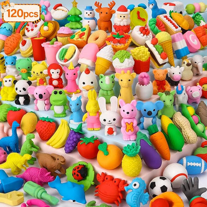 Moosia 120 Pack Animal Pencil Erasers by Moosia