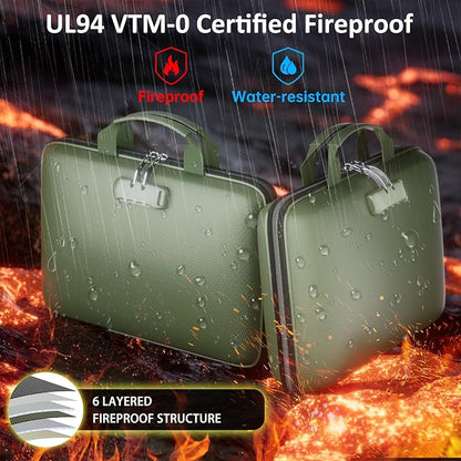 Fireproof File Organizer with Lock, Hard-Shell Case Fireproof Document Box with - Image 2