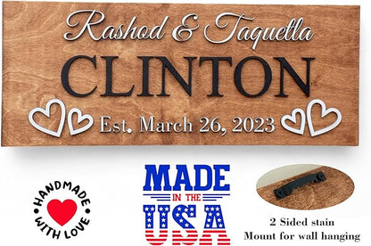 Custom Family Name Sign | Personalized Wooden Wedding Gift | Rustic Last Name - Image 3