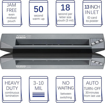 SINCHI 13" Commercial Laminator | 3–10 Mil, 48s Warm-Up, Heavy Duty No-Jam - Image 7