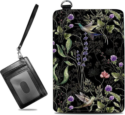 BWEGRHE Small Travel Wallets, Wild Flower Hummingbird Slim Minimalist Front by BWEGRHE