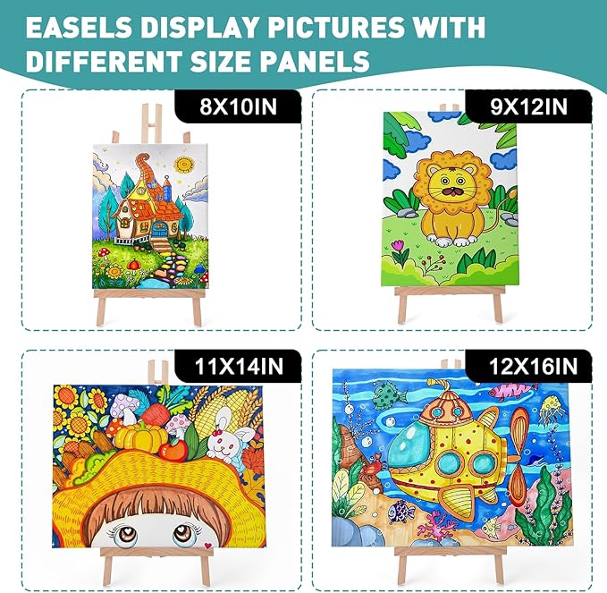 ESRICH 6 Pack 16in Wood Easels, Tabletop Easel - Image 6