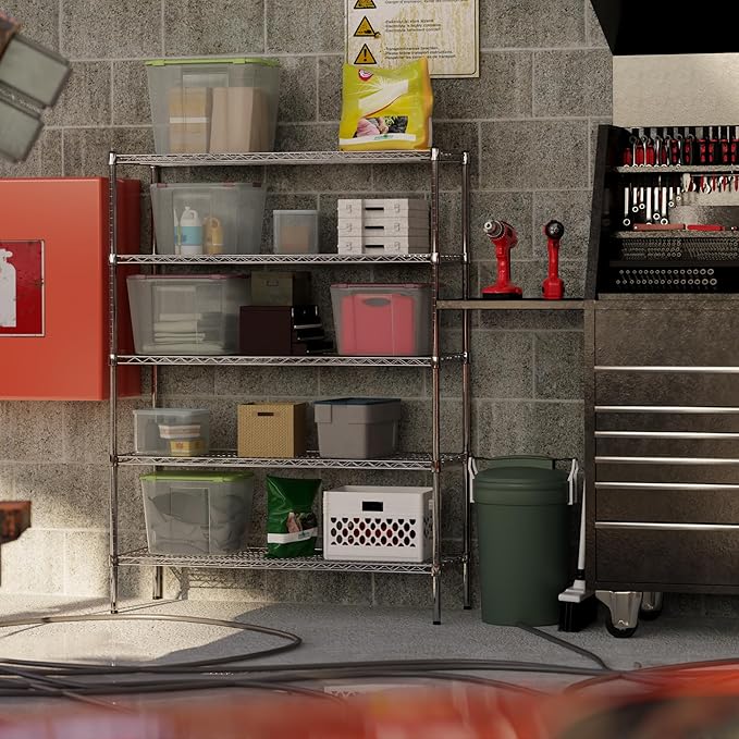 Regal Altair 18" Deep x 48" Wide x 64" Height Wire Shelving Kit | 5-Tier | NSF - Image 8