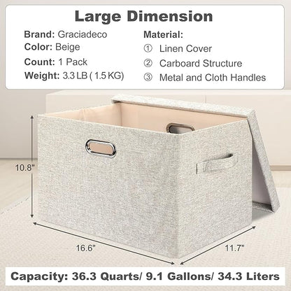 Graciadeco Large 17 36 Quart Collapsible Stackable Storage Bins - Image 2