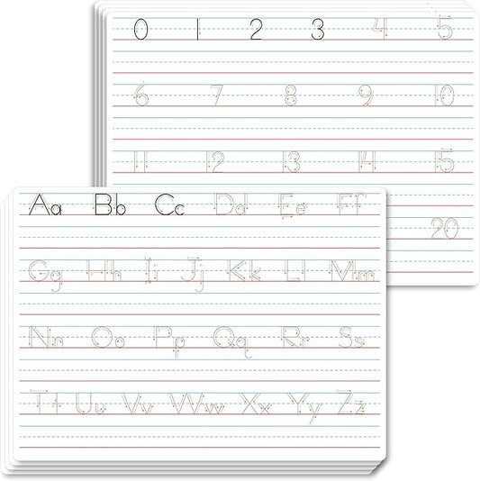 8 Packs Alphabet & Number Whiteboards, Double Sided Dry Erase Board Letters by SpriteGru