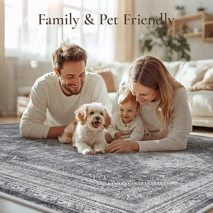 GENIMO 8x10 Area Rugs for Living Room, Machine Washable Non Slip Rugs, Low Pile - Image 7