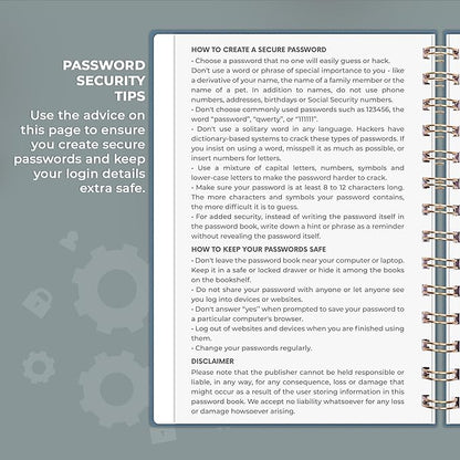 Clever Fox Password Book Spiral – Internet Address & Password Organizer - Image 5