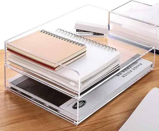 Paper Tray Organizer Clear Acrylic Desk Organizers and AccessoriesOffice by HeZone