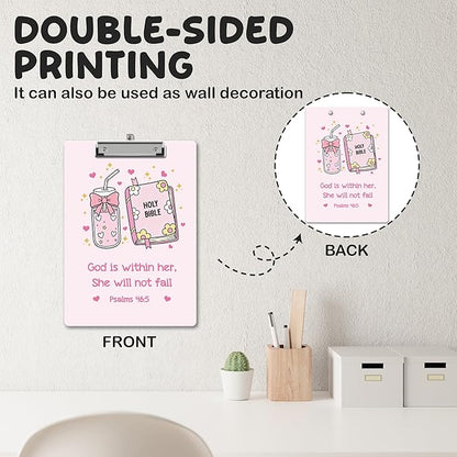 APIILVPQ Pink Clipboard, Bible Verse Clipboards - Image 3