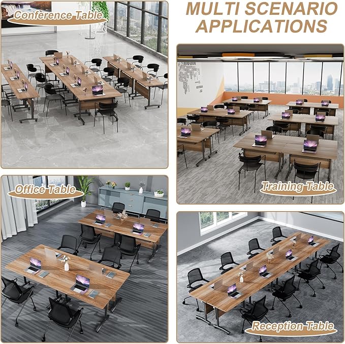 Conference Table Flip Top Mobile Conference Room Tables, Folding Conference - Image 5